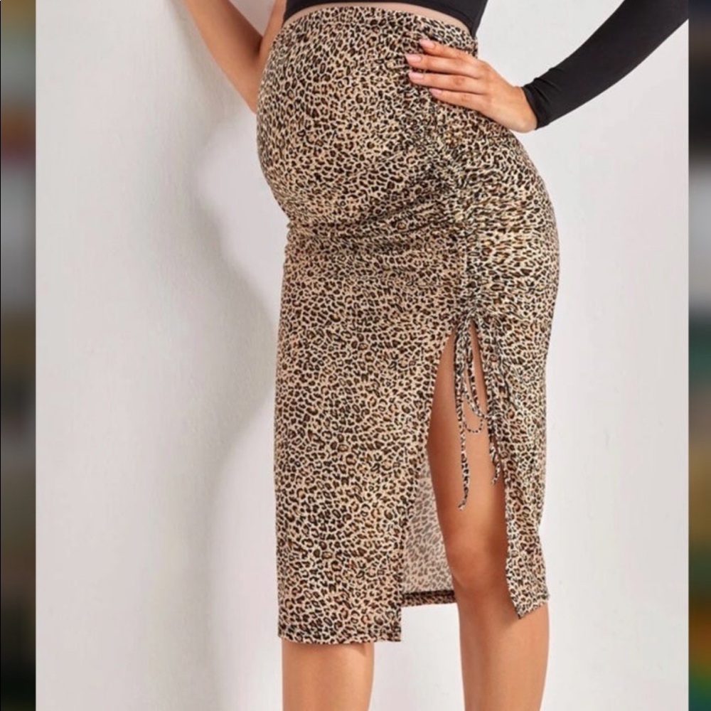Leopard maternity skirt